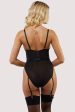 Sloan Black Mesh Open Cup Bodysuit on Sale