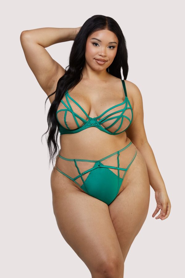 Ramona Green Mesh High Waisted Thong Online Sale