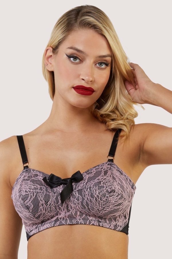 Elsie Pink Spiral Stitch Bullet Bra For Cheap