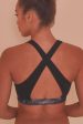 Wolf & Whistle Dark Marble Zip Front Sports Bra For Sale