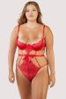 Bella Red Satin and Lace Bodysuit For Sale