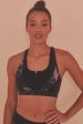 Wolf & Whistle Dark Marble Zip Front Sports Bra For Sale