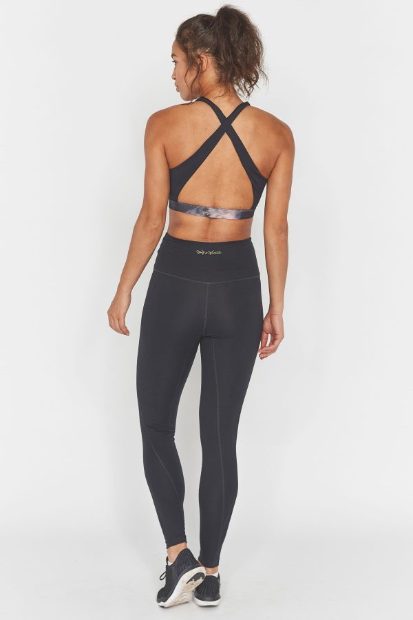 Wolf & Whistle Dark Marble Zip Front Sports Bra For Sale