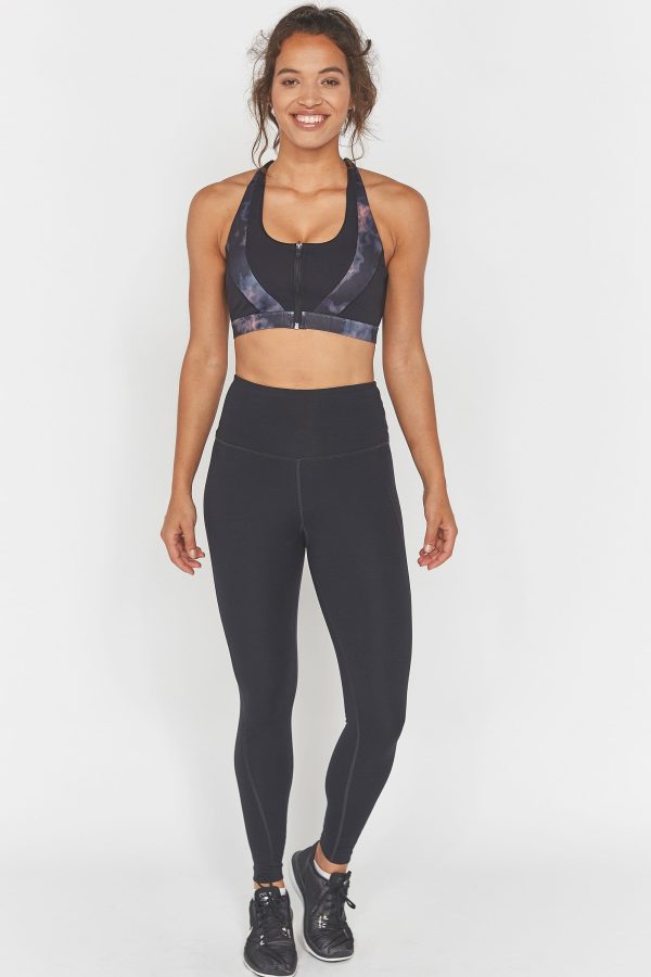 Wolf & Whistle Dark Marble Zip Front Sports Bra For Sale