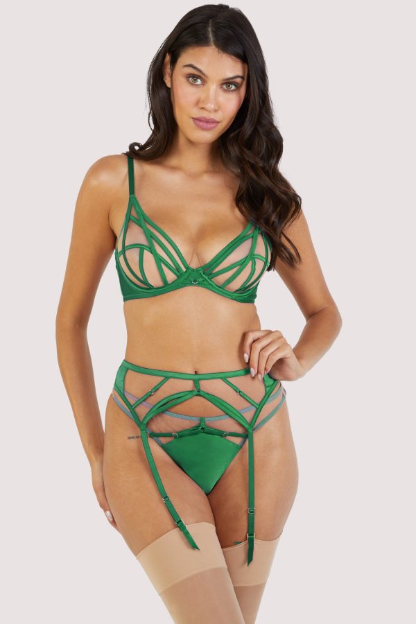 Ramona Green Mesh Plunge Bra Sale