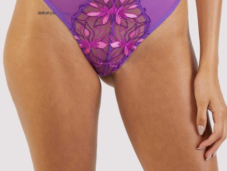 Walpole Purple Embroidered High Waist Thong Online