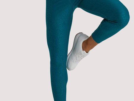 Teal Wet Look Croc Leggings Sale