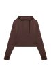 Brown Curve Hooded Top For Cheap