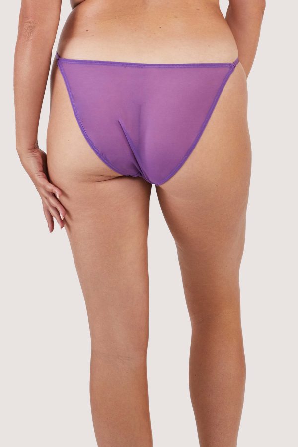 Walpole Purple Embroidered Brazillian Tanga Brief For Discount