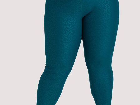 Teal Wet Look Curve Leggings Cheap