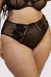 Annika Black Mesh and Embroidered High Waisted Brief Hot on Sale