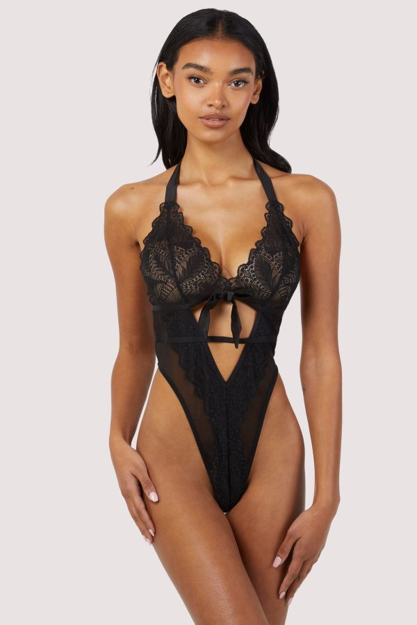 Dee Black Eyelash Lace and Mesh Body Online Sale