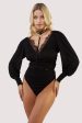 Libra Black Harness Sleeved Bodysuit For Discount