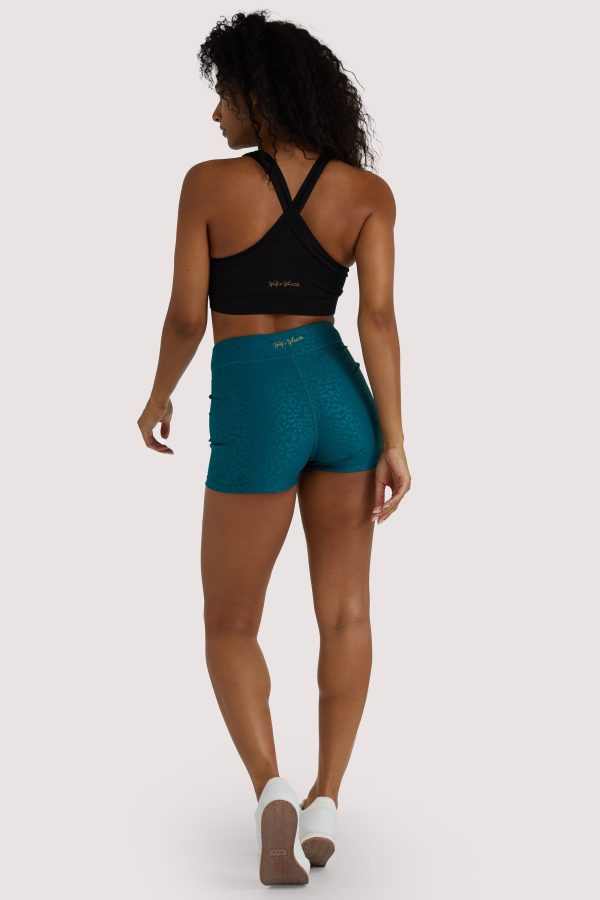 Teal Wet Look Shorts Online now