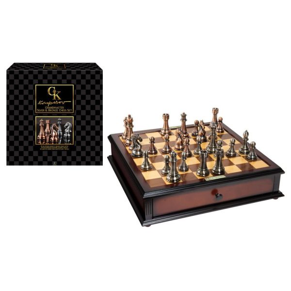 GRANDMASTER SILVER BRONZE CHESS SET Supply