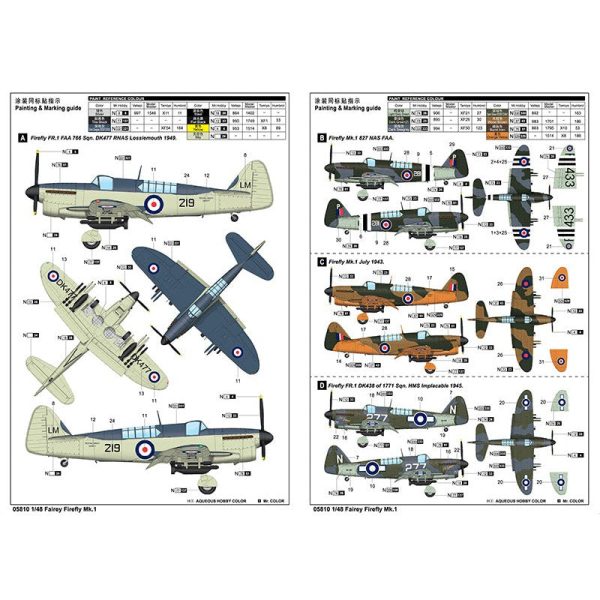 05810 1 48 Fairey Firefly Mk.1 Plastic Model Kit Online Sale