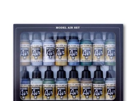 71189 Model Air WWII British Aircraft RAF and FAA 16 Colour Acrylic Airbrush Paint Set For Cheap